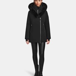 RUDSAK Black Puffer Coat with Fur Trim